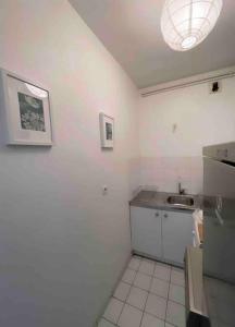 a kitchen with a sink and a counter top at Appartement Quartier Tour Eiffel in Paris