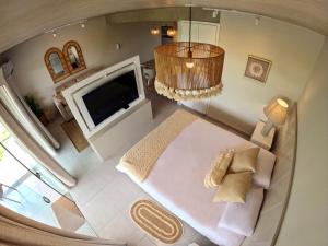 Predel za sedenje v nastanitvi Lasuiza Suites