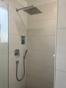 a shower with a shower head in a bathroom at Cherry in Balingen