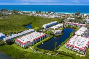 an aerial view of the marina at the resort at Sunbow Bay 108 condo in Holmes Beach