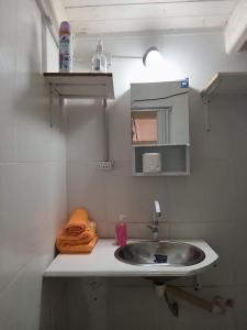 La salle de bains est pourvue d'un lavabo et d'un comptoir. dans l'établissement ALQUILER TEMPORARIO LU-KA, à Presidencia Roque Sáenz Peña