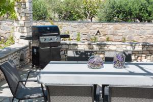 un tavolo da picnic con un grill e due barattoli sopra di Navi B3 Brand New studio in Naousa a Naoussa