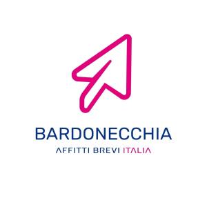 ein rotes und schwarzes Logo mit Blitz in der Unterkunft Appartamento Einaudi 11 - Affitti Brevi Italia in Bardonecchia