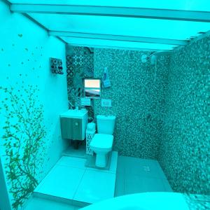 ボンビーニャスにあるHospede Mar Bombinhasのバスルーム(トイレ、洗面台付)