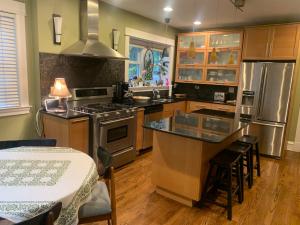 a kitchen with a stove and a counter top at Oak Park Beauties - Tree Lined Streets - Walkable in Oak Park