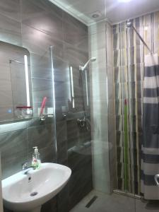 a bathroom with a shower and a sink and a shower at Résidence kadicia fernuauvil in Oran