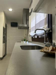 a kitchen with a sink and a counter top at Balcon San Rafael in Córdoba