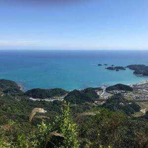 a view of the ocean from the top of a hill at Haryugetu Guesthouse in NASA in Kaiyo