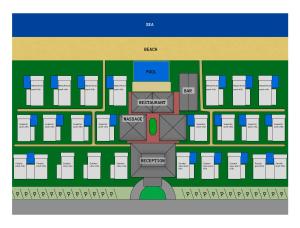 un plan d’étage du site proposé d’un bâtiment dans l'établissement Sea Valley Resort, à Lipa Noi