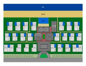 un plano del piso del emplazamiento propuesto de un edificio en Sea Valley Resort, en Lipa Noi