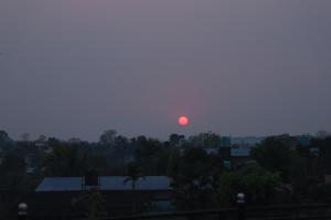 The sunrise or sunset as seen from a szállodákat or nearby