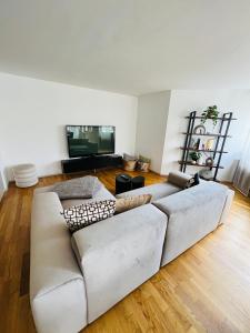Χώρος καθιστικού στο Schöne 75qm Wohnung in Eningen / Metzingen