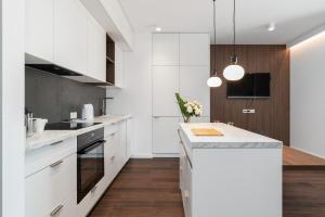 Kuchyňa alebo kuchynka v ubytovaní Stylish & Comfy Garbary Apartments with Parking by Noclegi Renters