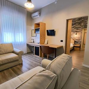 Kuchyň nebo kuchyňský kout v ubytování Hotel Miramonti