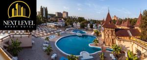 eine Darstellung eines Resortpools in einem Ferienresort in der Unterkunft NEXT LEVEL Apart in Oradea