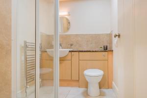une salle de bains avec toilettes et lavabo dans l'établissement farmhouse braithwaite mews, à Keswick 12 autres photos