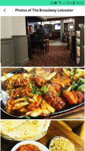 un collage de dos fotos de comida en un plato en The Broadway Rooms, en Leicester