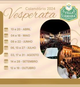 a poster for a concert in the city of verrectica at Recanto Alto da Glória in Diamantina