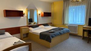 Postel nebo postele na pokoji v ubytování Hotel Pod Vlekem