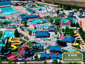 an aerial view of a water park at an amusement park at 4br Sleeps 9 Near Topgolf, Parks Wahooz Fun in Meridian