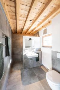 a bathroom with a sink and a toilet at Chalet Buron 7 in Kaufbeuren