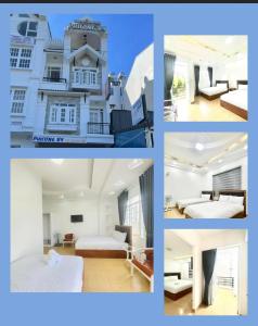 a collage of photos of a hotel room at Phuong Vy Hotel in Da Lat