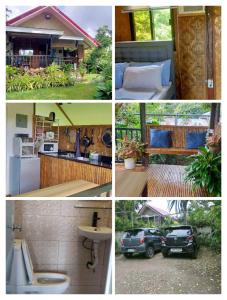 a collage of four pictures of a house at JHULLIE’S BREEZY HUT in Tagaytay