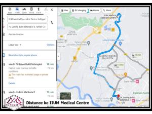 Captura de pantalla de un mapa del centro médico hzu en Hs Homestay Cenderawasih Kuantan Town (5 Bed) en Kuantan