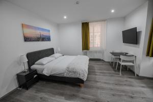 TV a/nebo společenská místnost v ubytování Hotel de France