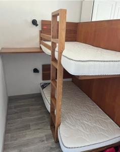 Cette petite chambre comprend 2 lits superposés. dans l'établissement Residence bois d'aurouze pied des pistes, à Saint-Étienne-en-Dévoluy