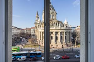 Nespecifikovaný výhled na destinaci Budapešť nebo výhled na město při pohledu z apartmánu