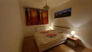 Posteľ alebo postele v izbe v ubytovaní Priestranný apartmán 64 m2 v malebnom penzione Pavčina Lehota pri svahu