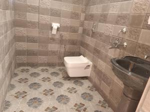 a bathroom with a toilet and a sink at SAI HOMESTAY in Agonda