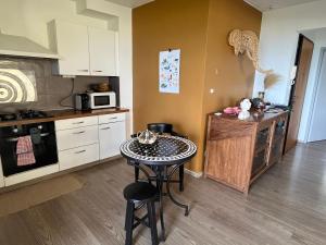 Kuhinja oz. manjša kuhinja v nastanitvi Aprile des îles .Appartement avec une jolie vue + 20 fotografij