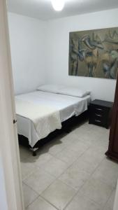 ein Schlafzimmer mit einem Bett in einem Zimmer in der Unterkunft Apartamento en Ibague in Ibagué