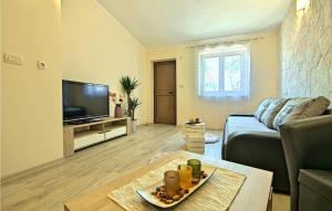- un salon avec un canapé et une télévision dans l'établissement Casa Ana Tripari, à Višnjan