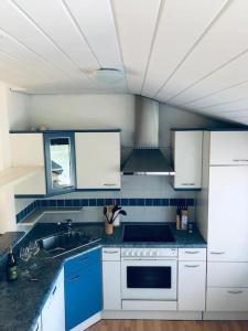 Kuchyň nebo kuchyňský kout v ubytování Ferienwohnung am Rhein