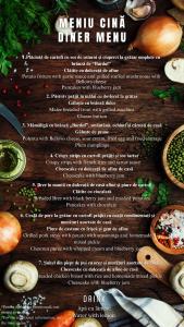 un menú para una cena mexicana en Fortuna Eco - Boutique Hotel en Băile Tuşnad