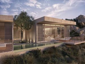 a rendering of a house with a swimming pool at Banyan Tree Veya, Valle de Guadalupe in Valle de Guadalupe