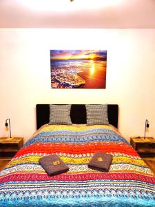 Säng eller sängar i ett rum på City Appartement Mönchengladbach