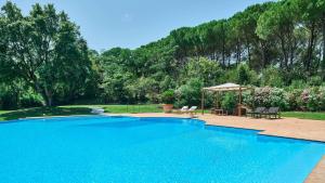 a large blue swimming pool in a yard at Belvedere in Castel Viscardo