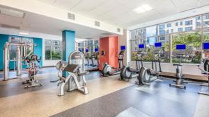 a gym with treadmills and elliptical machines at Kendall Square 1br w gym wd concierge nr MIT BOS-838 in Boston