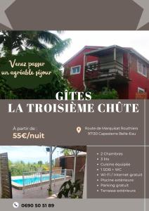 a flyer for a cottages la florence cottage at Gîtes La Troisième Chute in Capesterre-Belle-Eau