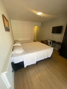 a hotel room with a large bed and a flat screen tv at Garvey Park Hotel in Brasilia