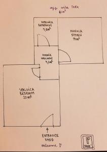 Půdorys ubytování apartma Vila TARA