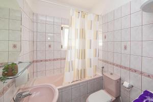 a bathroom with a sink and a toilet and a tub at Apartments Teo in Brist