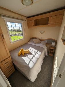 - une chambre avec un lit doté d'un ours en peluche dans l'établissement Attymchugh Lodge, 