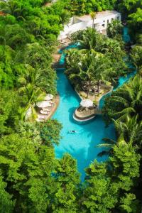 an aerial view of a river with palm trees at DoubleTree by Hilton Jakarta - Diponegoro in Jakarta