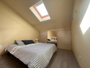 1 dormitorio con 1 cama y tragaluz en Appartement Saint-Jean-de-Luz, 1 pièce, 4 personnes - FR-1-239-576, en San Juan de Luz