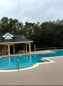 een groot blauw zwembad met een huis bij Parkside at Avalon Park in Orlando